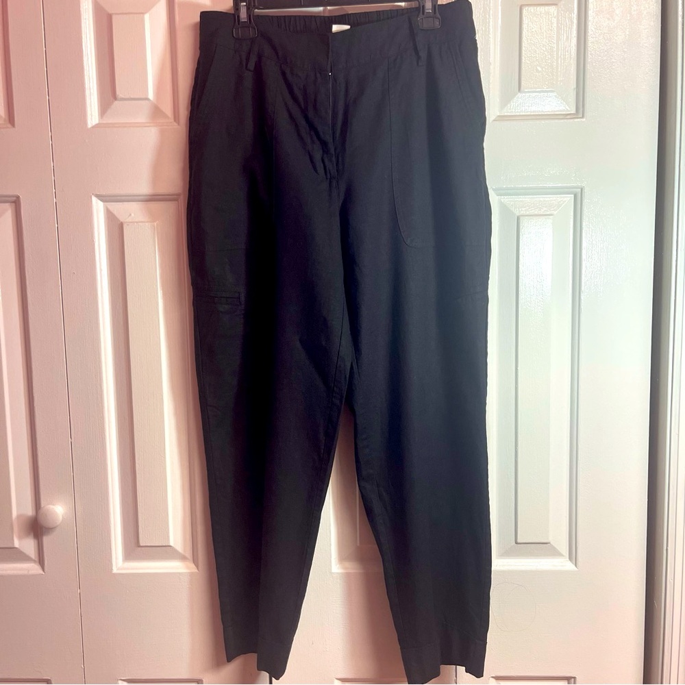 Rachel Zoe wide leg pants with pockets 50%‎ Linen N4
